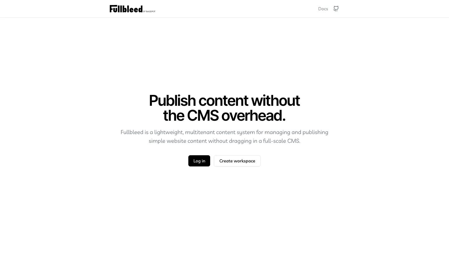 Fullbleed by Basilpot homepage